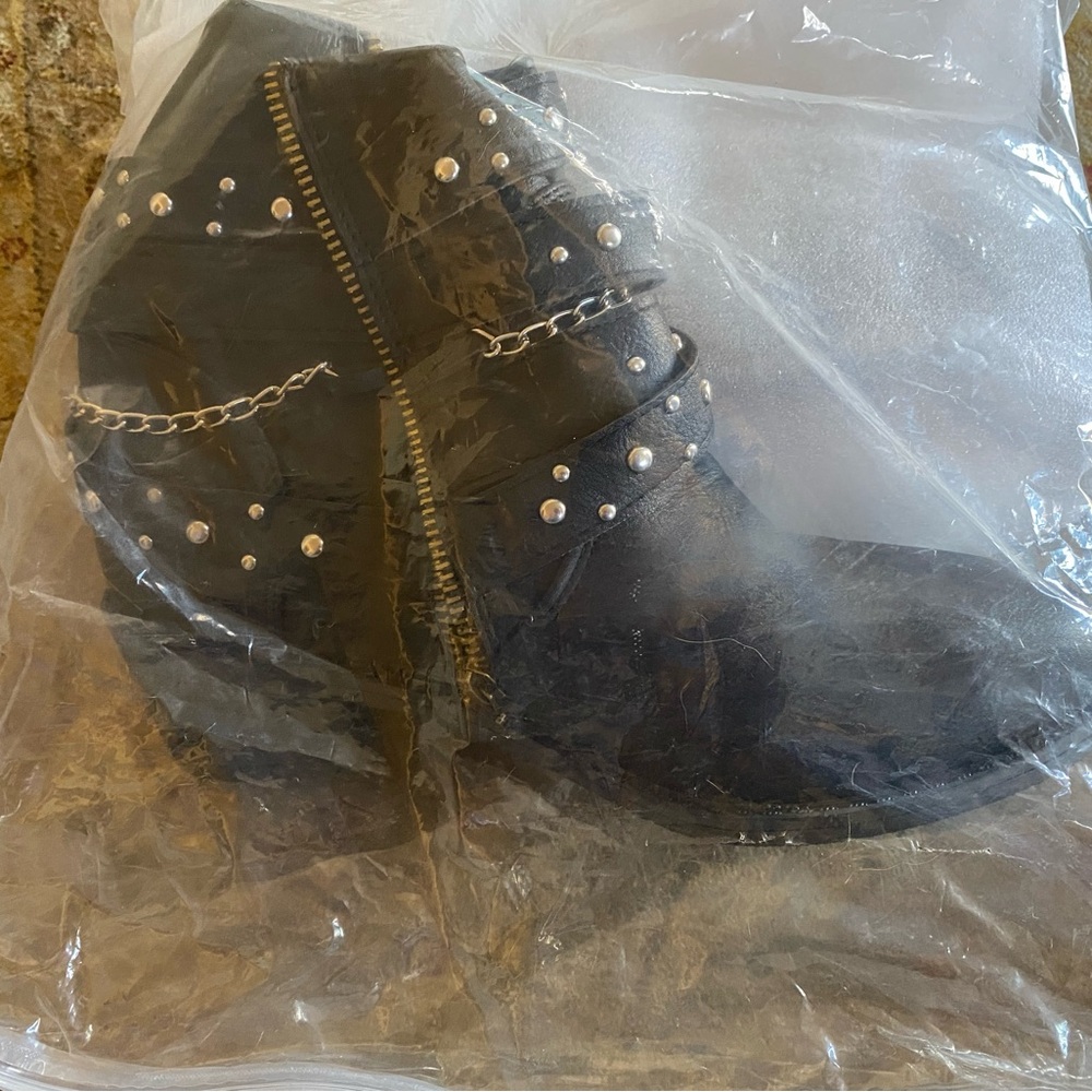 Studded Black Ankle Boots
